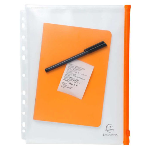Picture of A4 PUNCHED ZIPPED POCKET 5 PACK